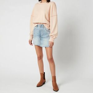 Free People We The Free Brea Cutoff Denim Mini Skirt Blue Jean Skirt Size 25